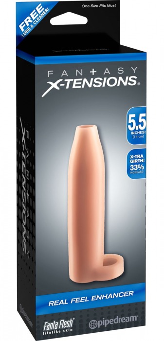Насадка-расширитель с кольцом для подхвата мошонки Real Feel Enhancer - 14 см. - Pipedream - в Димитровграде купить с доставкой