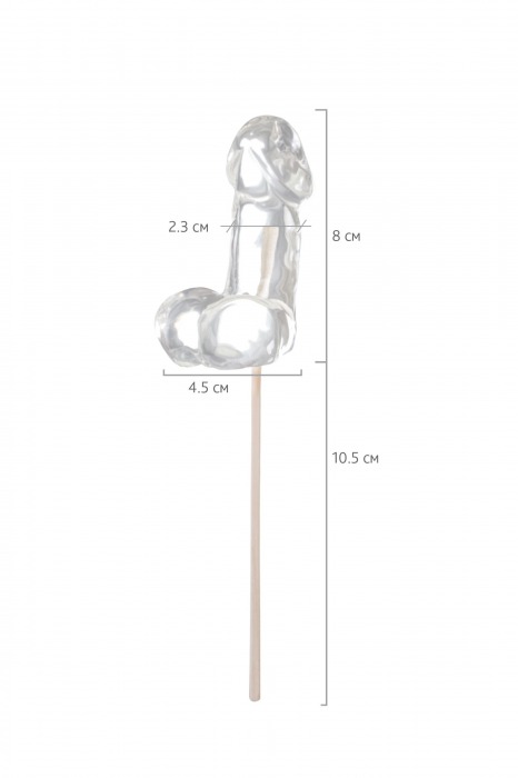 Прозрачный леденец в форме фаллоса со вкусом пина колады - Sosuчki - купить с доставкой в Димитровграде