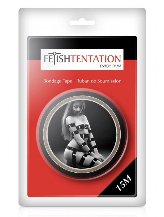 Черный скотч для фиксации - 15 м. - Fetish Tentation - купить с доставкой в Димитровграде