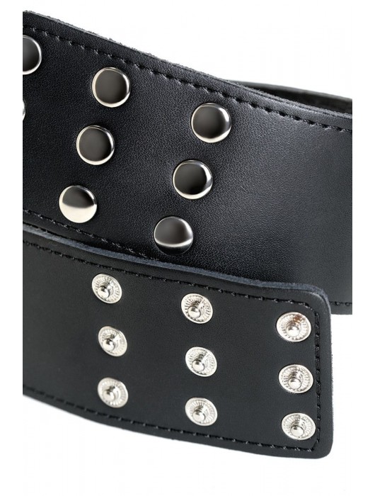 Чёрный кожаный ошейник с шипами - ToyFa - купить с доставкой в Димитровграде