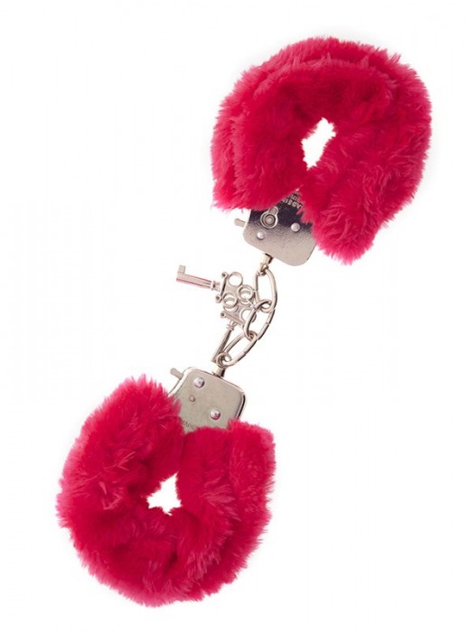 Металлические наручники с красной меховой опушкой METAL HANDCUFF WITH PLUSH RED - Dream Toys - купить с доставкой в Димитровграде