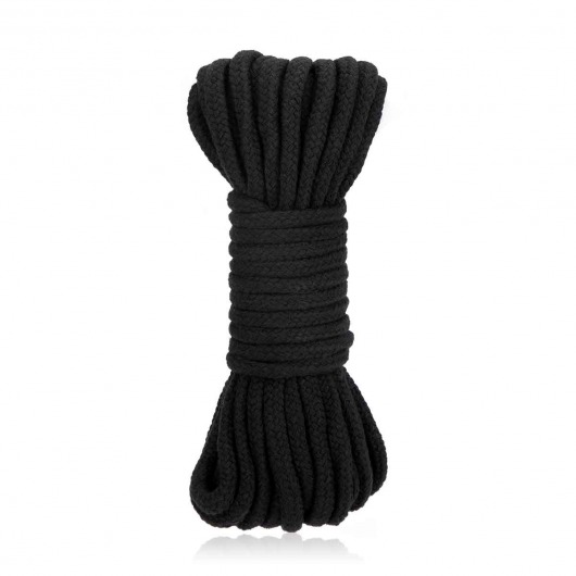 Черная хлопковая веревка для связывания Bondage Rope - 10 м. - Lux Fetish - купить с доставкой в Димитровграде