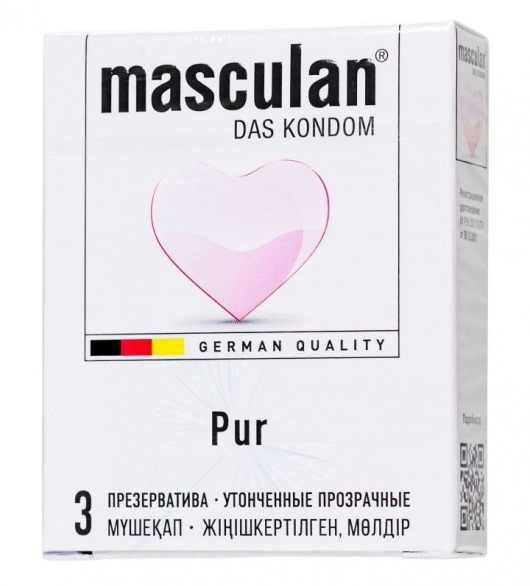 Супертонкие презервативы Masculan Pur - 3 шт. - Masculan - купить с доставкой в Димитровграде