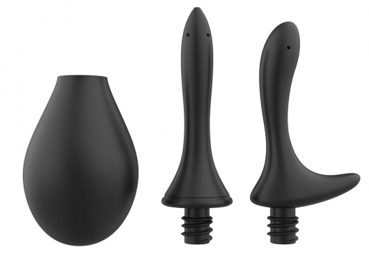 Черный анальный душ Nexus Anal Douche Set с 2 сменными насадками - Nexus Range - купить с доставкой в Димитровграде
