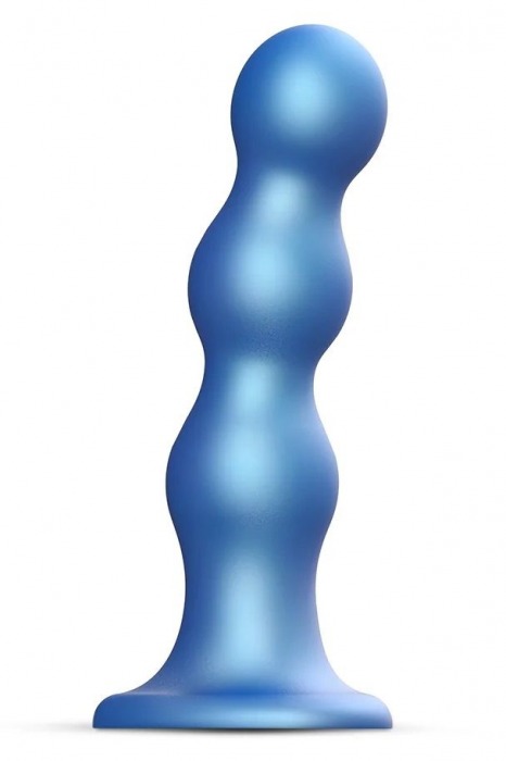 Голубая насадка Strap-On-Me Dildo Plug Balls size L - Strap-on-me - купить с доставкой в Димитровграде