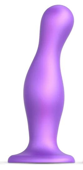 Фиолетовая насадка Strap-On-Me Dildo Plug Curvy size L - Strap-on-me - купить с доставкой в Димитровграде