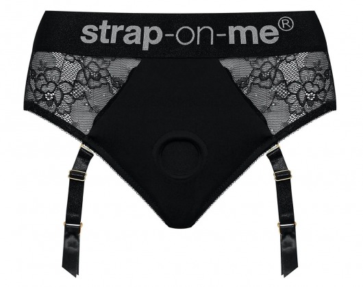 Черные трусики для насадок Diva Lingerie Harness - size L - Strap-on-me - купить с доставкой в Димитровграде