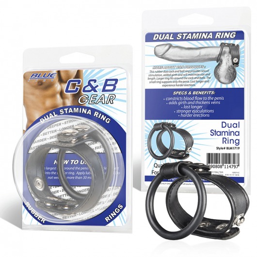 Двойное кольцо выносливости на пенис DUAL STAMINA RING - BlueLine - в Димитровграде купить с доставкой