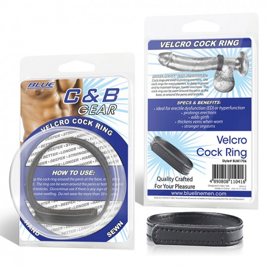 Кольцо на пенис из искусственной кожи на липучке VELCRO COCK RING - 5 см. - BlueLine - в Димитровграде купить с доставкой