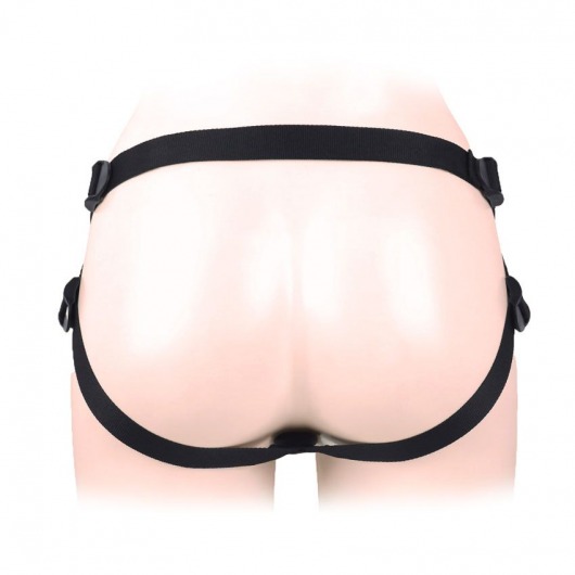 Черный пояс-трусики в комплекте с коннектором и насадкой - Notabu - купить с доставкой в Димитровграде