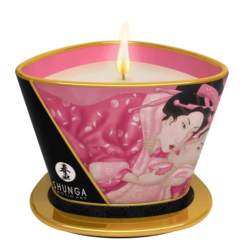 Массажная свеча Rose Petals с ароматом розы - 170 мл. - Shunga - купить с доставкой в Димитровграде