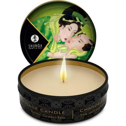 Массажная свеча Exotic Green Tea с ароматом зелёного чая - 30 мл. - Shunga - купить с доставкой в Димитровграде