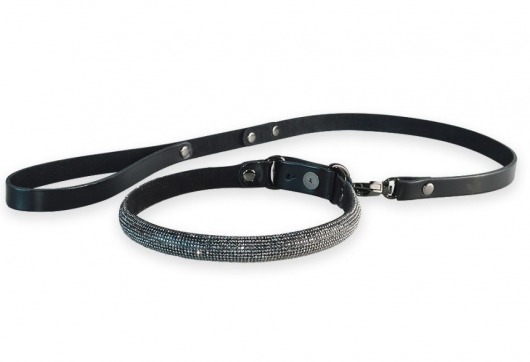 Эффектный сверкающий ошейник с поводком  Гламур - Sitabella - купить с доставкой в Димитровграде