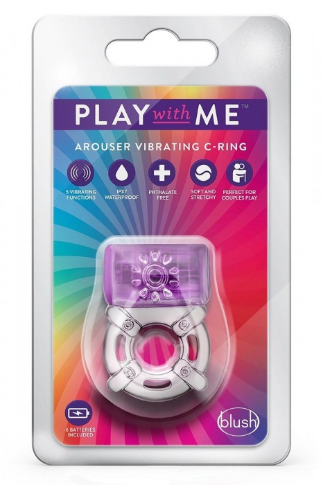 Фиолетовое эрекционное виброкольцо One Night Stand Vibrating C-Ring - Blush Novelties - в Димитровграде купить с доставкой