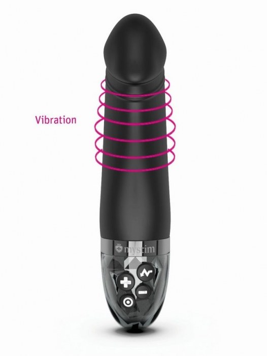 Черный вибратор с электростимуляцией Real Deal Neal - 16,5 см. - MyStim - купить с доставкой в Димитровграде