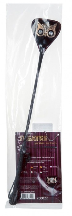 Чёрный стек с совой на кожаном наконечнике - 24 см. - ToyFa - купить с доставкой в Димитровграде