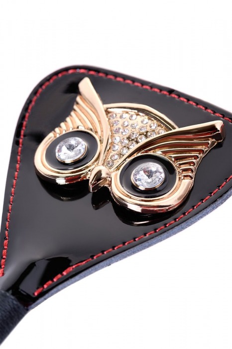 Чёрный стек с совой на кожаном наконечнике - 24 см. - ToyFa - купить с доставкой в Димитровграде