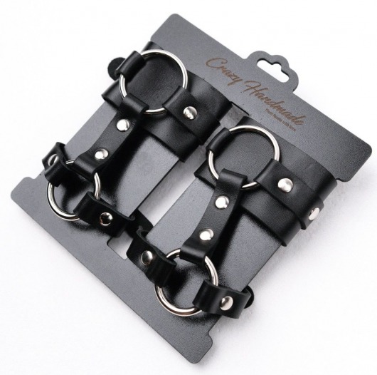 Черные наручники с креплением на кисть руки - Crazy Handmade - купить с доставкой в Димитровграде