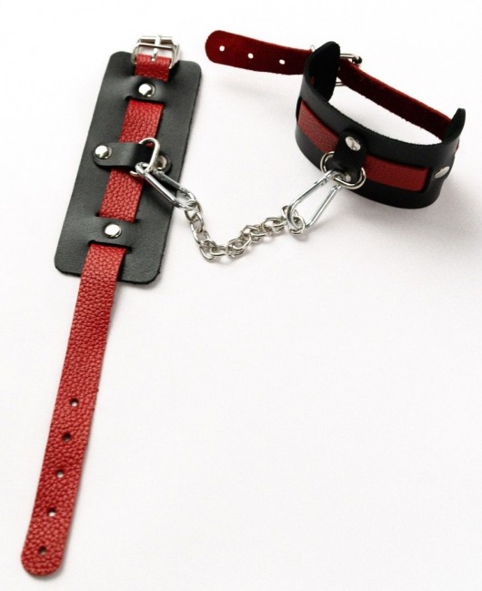 Черные оковы с красным декором и заклепками - Crazy Handmade - купить с доставкой в Димитровграде