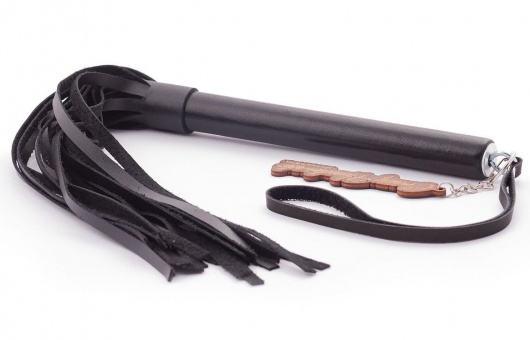 Черная кожаная плеть  Индиго  - 50 см. - Crazy Handmade - купить с доставкой в Димитровграде