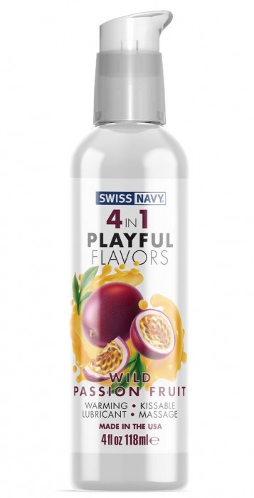 Массажный гель 4-в-1 Wild Passion Fruit с ароматом маракуйи - 118 мл. - Swiss navy - купить с доставкой в Димитровграде