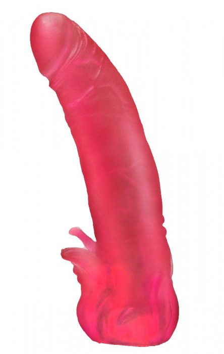 Розовая насадка для страпона с клиторальными лепестками - 18,5 см. - LOVETOY (А-Полимер) - купить с доставкой в Димитровграде