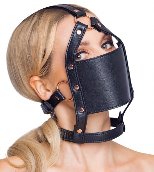 Черный намордник с кляпом-шаром Head Harness With A Gag - Orion - купить с доставкой в Димитровграде