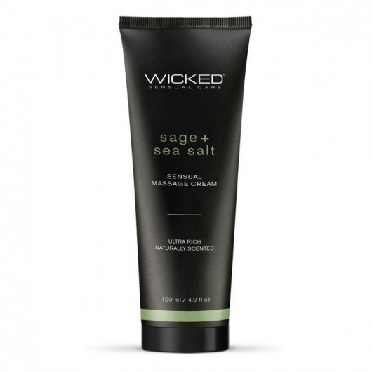 Массажный легкий крем WICKED Sage plus Sea Salt - 120 мл. - Wicked - купить с доставкой в Димитровграде