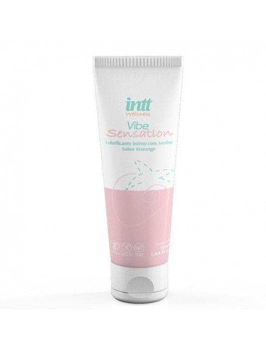 Лубрикант на водной основе Vibe Sensation с клубничным вкусом и легким вибрирующим эффектом - 50 гр. - INTT - купить с доставкой в Димитровграде