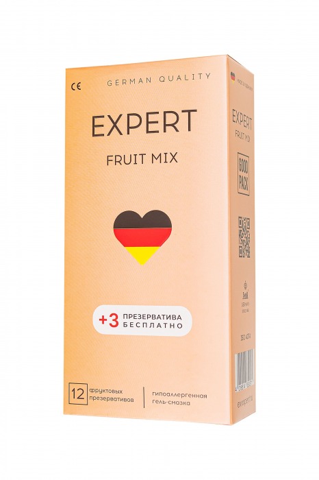 Ароматизированные презервативы EXPERT Fruit Mix - 12 шт.(+3 в подарок) - Expert - купить с доставкой в Димитровграде