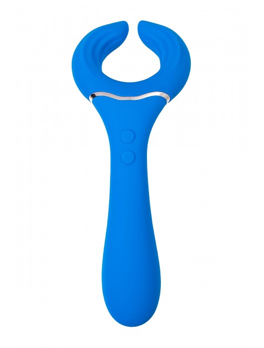 Голубой многофункциональный вибратор Whally - 18,5 см. - ToyFa