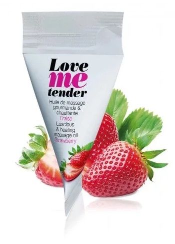 Съедобное согревающее массажное масло Love Me Tender Strawberry с ароматом клубники - 10 мл. - Love to Love - купить с доставкой в Димитровграде