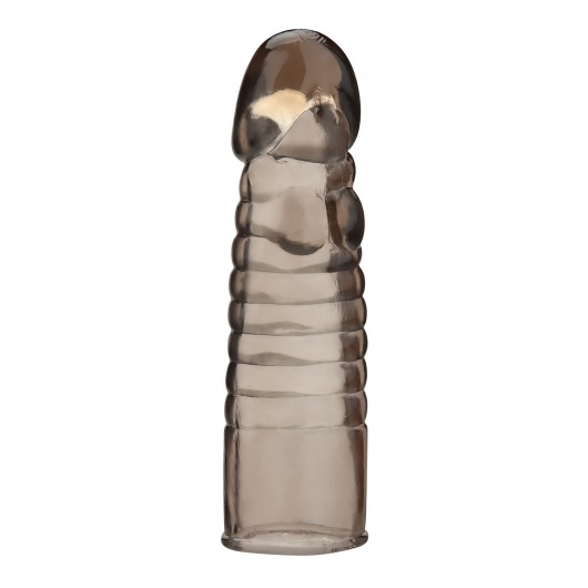 Дымчатая насадка-удлинитель Ribbed Realistic Penis Enhancing Sleeve Extension - 15,2 см. - BlueLine - в Димитровграде купить с доставкой