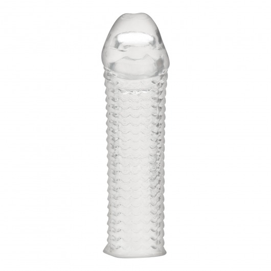 Текстурированная насадка на пенис Clear Textured Penis Enhancing Sleeve Extension - 16,5 см. - BlueLine - в Димитровграде купить с доставкой