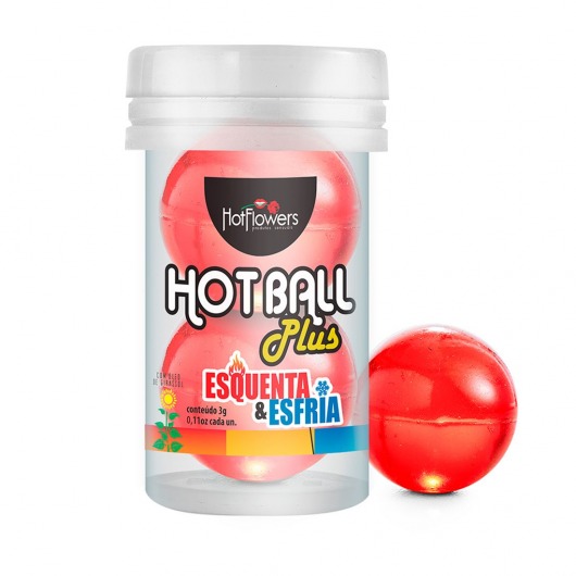 Лубрикант на масляной основе Hot Ball Plus с охлаждающе-разогревающим эффектом (2 шарика по 3 гр.) - HotFlowers - купить с доставкой в Димитровграде