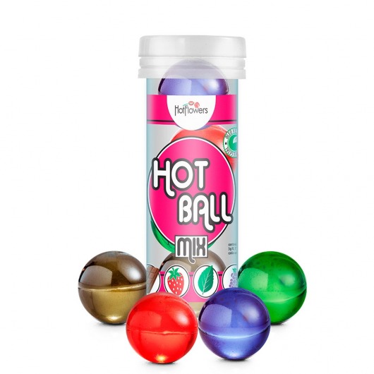 Ароматизированный лубрикант Hot Ball Mix на масляной основе (4 шарика по 3 гр.) - HotFlowers - купить с доставкой в Димитровграде