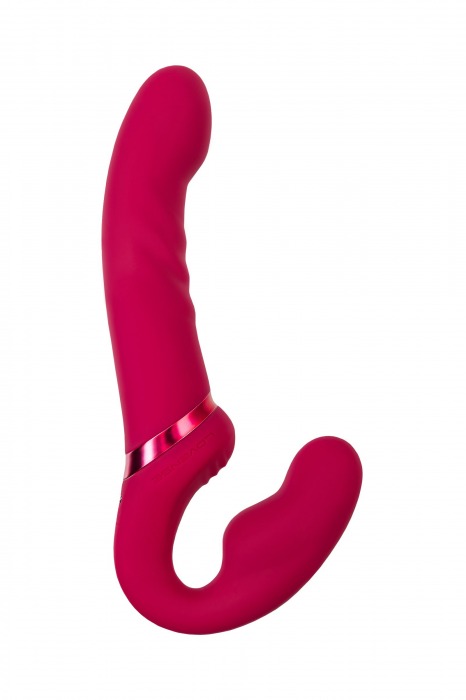 Малиновый безремневой страпон Lapis - 23 см. - Lovense - купить с доставкой в Димитровграде