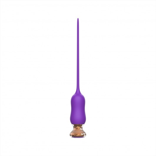 Фиолетовый тонкий стимулятор Nipple Vibrator - 23 см. - I-MOON - купить с доставкой в Димитровграде