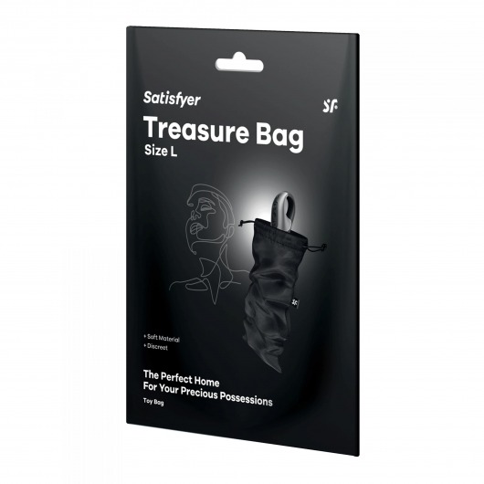 Черный мешочек для хранения игрушек Treasure Bag L - Satisfyer - купить с доставкой в Димитровграде