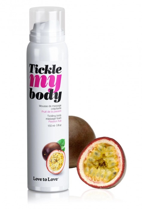 Массажная хрустящая пенка Tickle my body с ароматом маракуйи - 150 мл. - Love to Love - купить с доставкой в Димитровграде