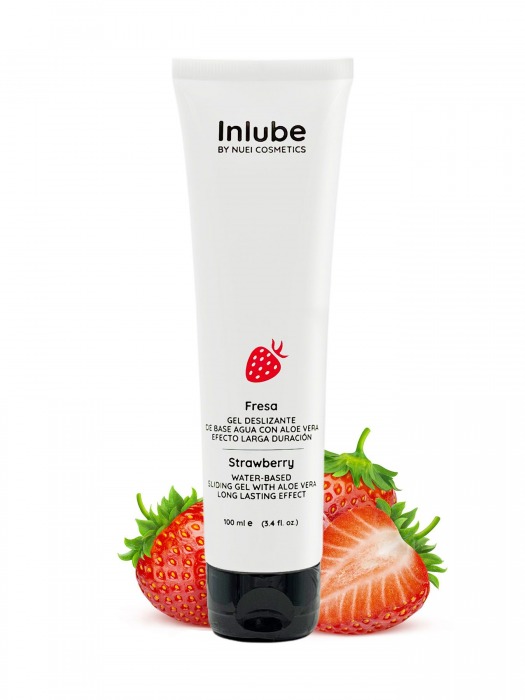 Лубрикант на водной основе Nuei Inlube с алоэ вера и ароматом клубники - 100 мл. - Nuei cosmetics - купить с доставкой в Димитровграде