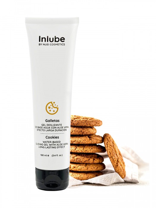 Лубрикант на водной основе Nuei Inlube с алоэ вера и ароматом печенья - 100 мл. - Nuei cosmetics - купить с доставкой в Димитровграде