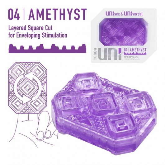 Фиолетовый мастурбатор-стимулятор Tenga Uni Amethyst - Tenga - в Димитровграде купить с доставкой