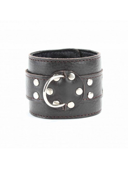 Коричневые оковы из мягкой кожи на металлической цепочке - БДСМ Арсенал - купить с доставкой в Димитровграде