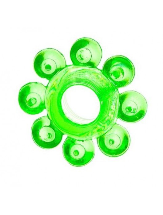 Зеленое эрекционное кольцо-цветок - Toyfa Basic - в Димитровграде купить с доставкой