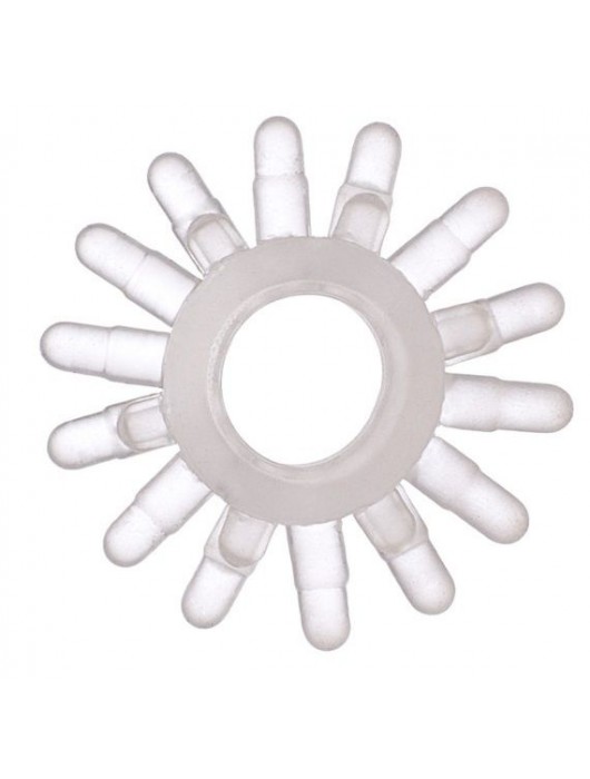 Прозрачное гелевое эрекционное кольцо с шипиками - Toyfa Basic - в Димитровграде купить с доставкой