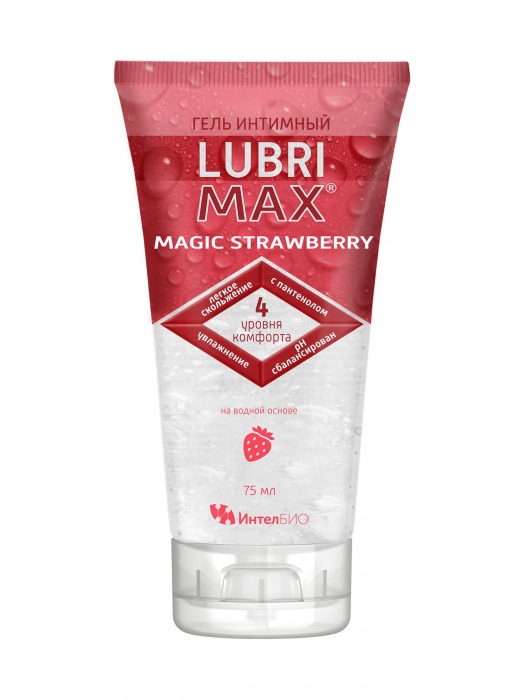 Интимный гель-смазка на водной основе Lubrimax Magic Strawberry - 75 мл. - ИнтелБИО - купить с доставкой в Димитровграде
