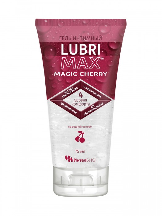 Интимный гель-смазка на водной основе Lubrimax Magic Cherry - 75 мл. - ИнтелБИО - купить с доставкой в Димитровграде