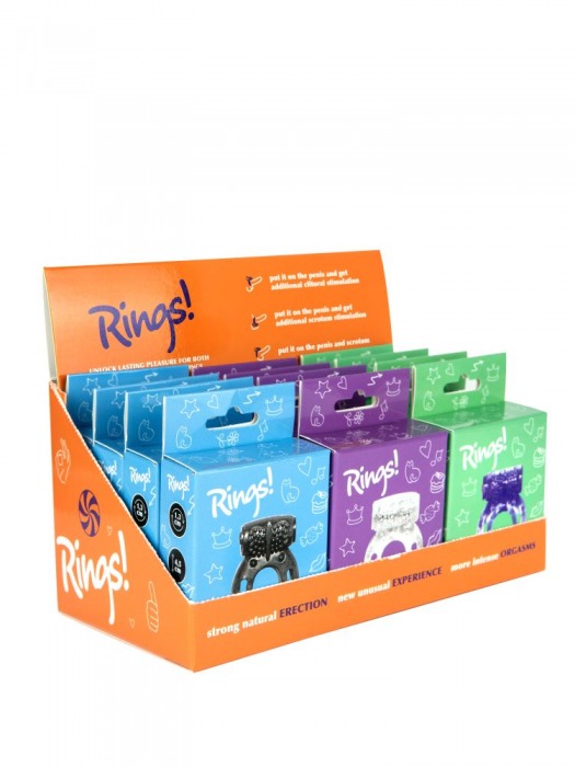 Бокс из 12 эрекционных колец Axle-pin - Lola Games - в Димитровграде купить с доставкой