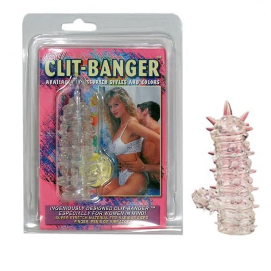 Прозрачная насадка с шипами и клиторальной шишечкой CLIT-BANGER SLEEVE IN CLEAR - Tonga - в Димитровграде купить с доставкой